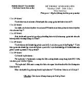 Đề thi hoc sinh gioi lơp 8 năm hoc 2015  2016 . lần 1 môn Sinh Học